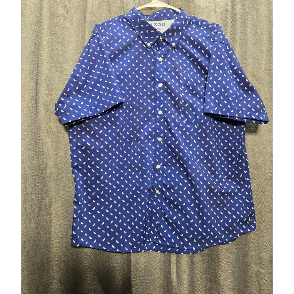 IZOD Watermelon Print Button Up‎ Short Sleeve Shirt XXL